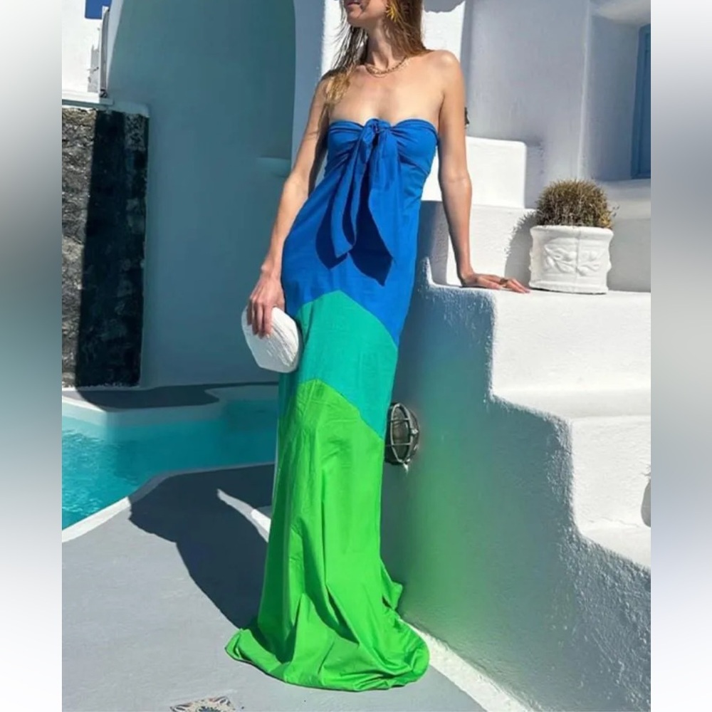 Simon Miller x Mango Dress Sirena Strapless Maxi Dress. Size S Vacation Vibes.
